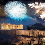 fireworks over Athens, Acropolis and the Parthenon, Attica, Greece - New Year destination